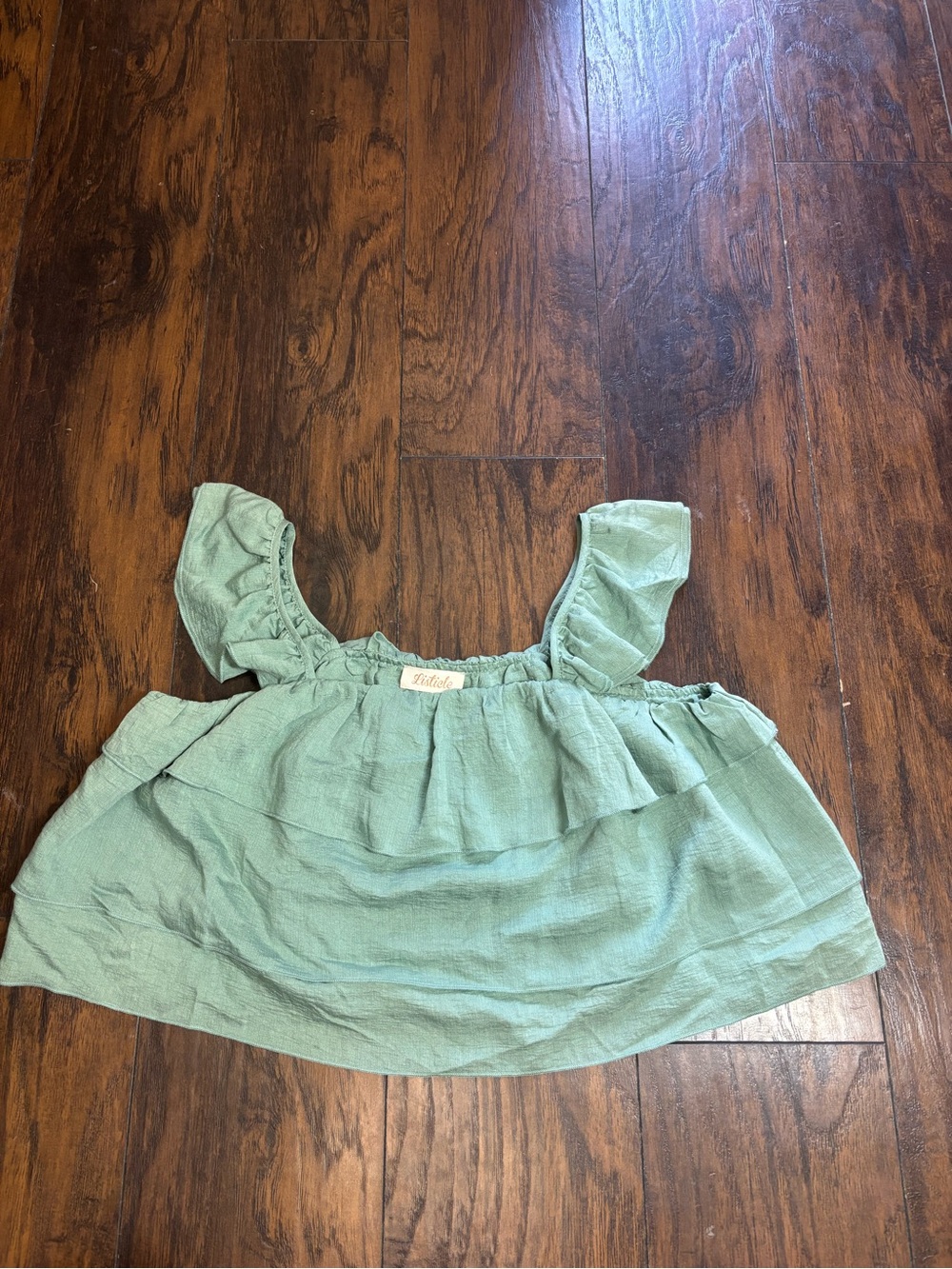 Women’s Listicle Boho Light Sage Ruffled crop Tank Top Size Large